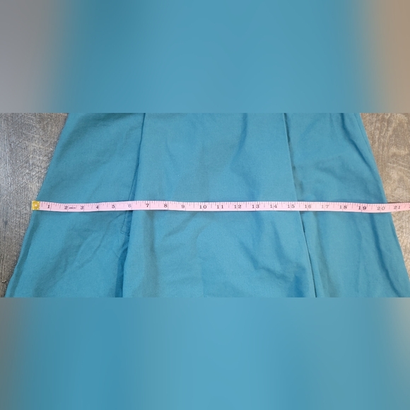 ModCloth A Line Pannel Pleated Skirt Women's M Robin's Egg Blue Hidden Pockets - Picture 8 of 9